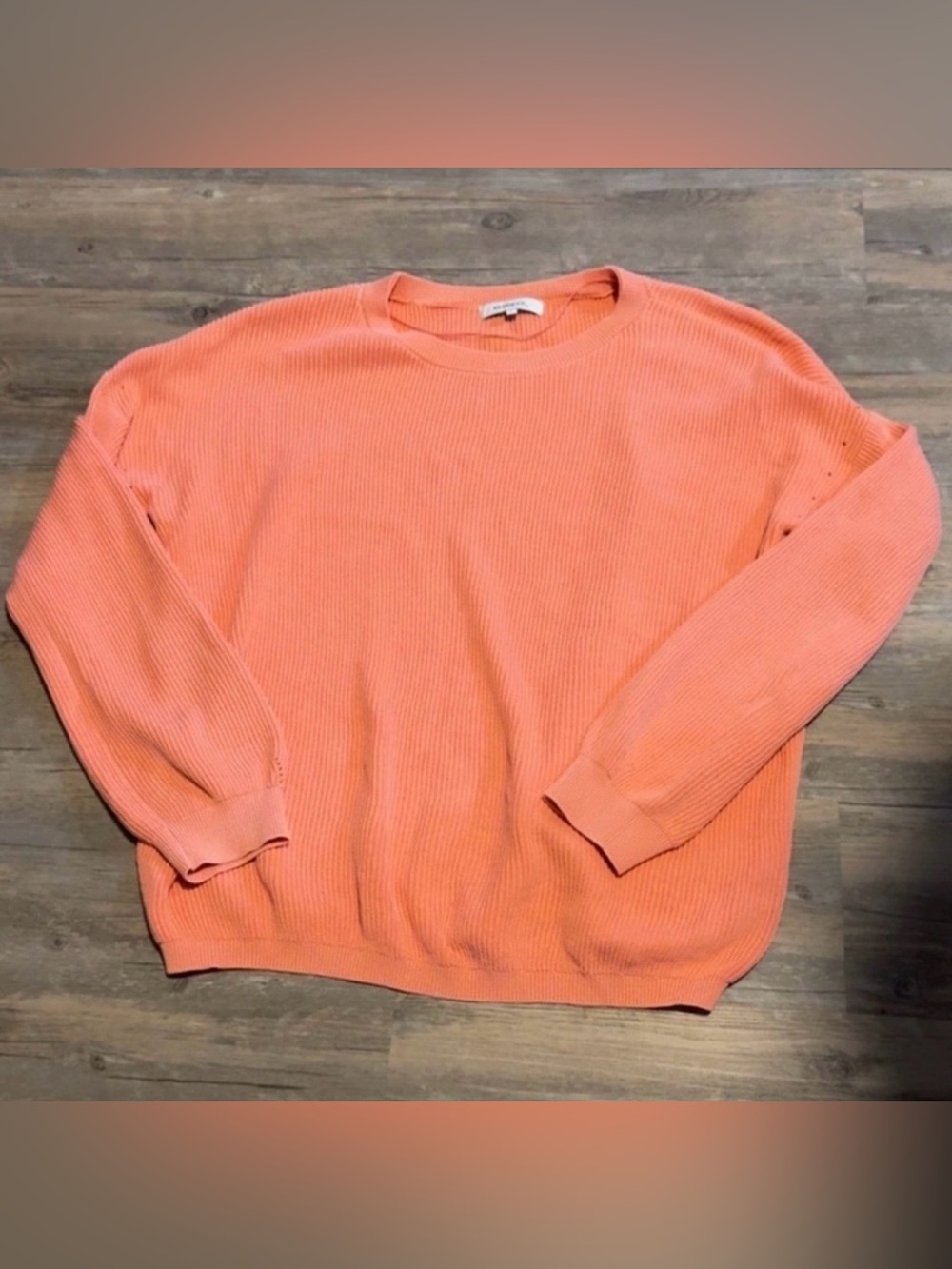 Sandwich coral ribbed knit pullover sweater size large